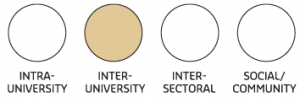 Image depicting four different types of partnerships. Inter-university is highlighted.