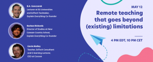 Banner for Remote teaching that goes beyond (existing) limitations webinar