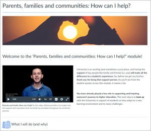 Parents families and communities page