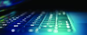 Closeup of a backlit keyboard
